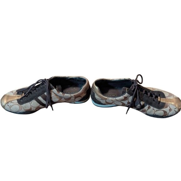 Coach Katlyn Signature Brown Tan Sneakers Women's Size 8. - Picture 2 of 6